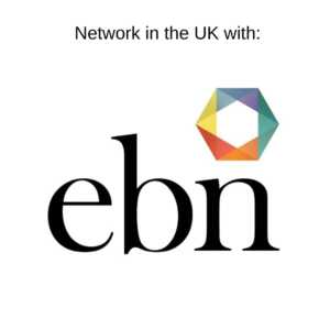 Ebn network in the UK providing entrepreneur support and a vibrant startup community, featuring the ebn logo.